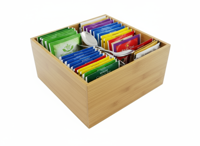 Cookinglife Bestekbak Theelepels - Opbergbox - Multi Organizer - Bamboe 15 x 15 x 7 cm - thumbnail