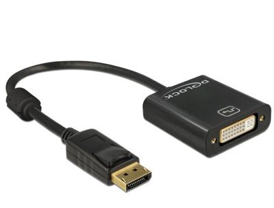 Delock 62601 Adapter DisplayPort 1.2 male > DVI female 4K Passief zwart Delock 62601 Adapter DisplayPort 1.2 male > DVI female 4K Passief zwart