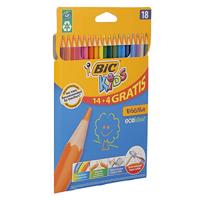 BIC evolution kleurpotloden, zeskantig, l: 17,5 cm, vulling 3 mm, diverse kleuren, 18 stuk/ 1 doos - thumbnail
