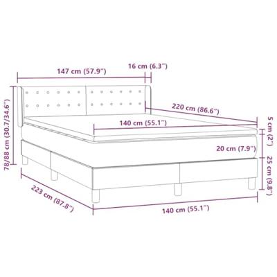 Boxspring met matras fluweel roze 140x220 cm