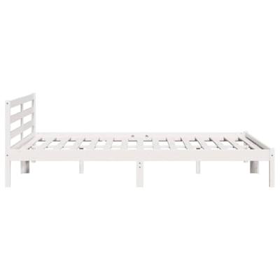 Bedframe Wit 208.6 x 157.6 x 69.4 cm Massief grenenhout