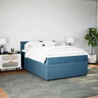 Boxspring met matras fluweel blauw 160x200 cm - thumbnail