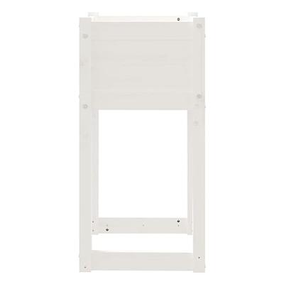 Plantenbakken 2 st 40x40x81 cm massief grenenhout wit