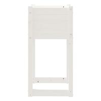 Plantenbakken 2 st 40x40x81 cm massief grenenhout wit - thumbnail