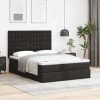 Ottoman bed met matras en LED's 140x190cm kunstleer zwart - thumbnail