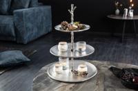 Design taartplateau ABSTRACT 48cm zilver met drie niveaus - 41604 - thumbnail