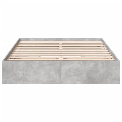 Bedframe met lades bewerkt hout betongrijs 150x200 cm