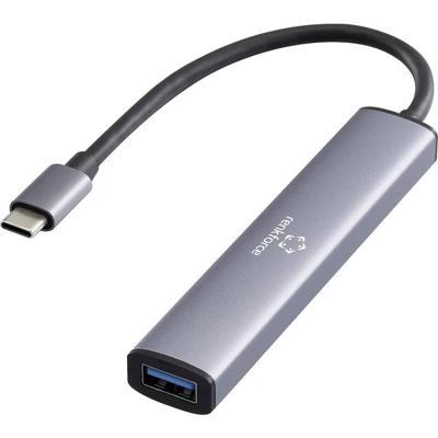 Renkforce RF-USBH-250 RF-6855466 USB-hub 4 poorten USB-A USB 3.0 5 GBit/s Met USB-C stekker Grijs