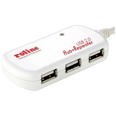 ROLINE USB 2.0 4-port Hub met repeater, 12 m