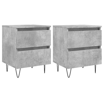 Nachtkastjes 2 st 40x35x50 cm bewerkt hout betongrijs