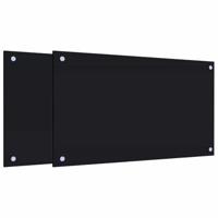 VidaXL Spatschermen keuken 2 st 70x40 cm gehard glas zwart - thumbnail