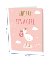 Raambord &apos;Hooray Baby Girl&apos; (60x45cm) - thumbnail