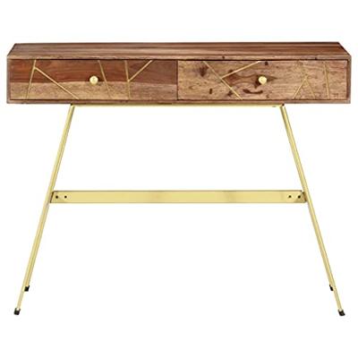 Schrijftafel met lades 100x55x75 cm massief sheeshamhout - thumbnail