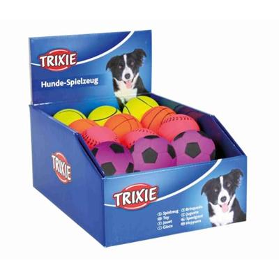 TRIXIE SCHUIMRUBBER BAL ASSORTI 6X6X6 CM 24 ST