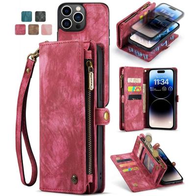 Caseme iPhone 13 Pro Max hoesje - Vintage 2 in 1 portemonnee - Roze Caseme iPhone 13 Pro Max hoesje - Vintage 2 in 1 portemonnee - Roze