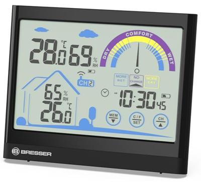 BRESSER VentAir Thermo-Hygrometer met Touch Screen en Aanbeveling voor Ventilatie