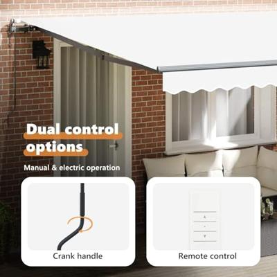 VidaXL Inklapbaar zonnescherm wit 400 × 300 cm stof en aluminium