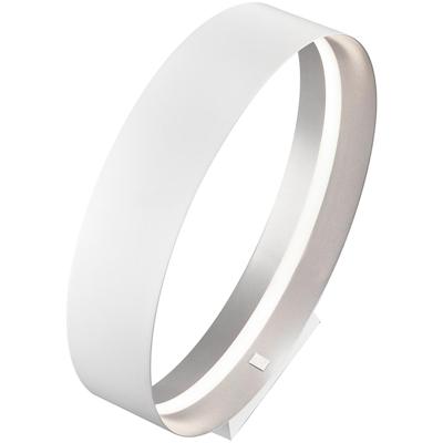 LED Tafellamp - Musterring Loop - 1 Lichtpunt van 15 Watt - Dimbaar - Aanpasbare Lichtkleur - Geheugenfunctie - Nachtlamp - Afstandsbediening - Mat Wit - Metaal