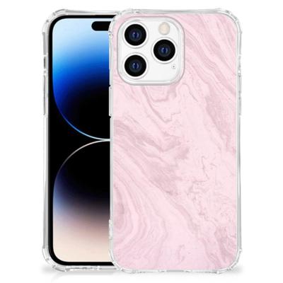 Apple iPhone 14 Pro Max Anti-Shock Hoesje Marble Pink - Origineel Cadeau Vriendin Apple iPhone 14 Pro Max Anti-Shock Hoesje Marble Pink - Origineel Cadeau Vriendin