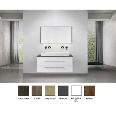 Badkamermeubelset Sanicare Q16 100 cm Grey-Wood (spiegel optioneel)