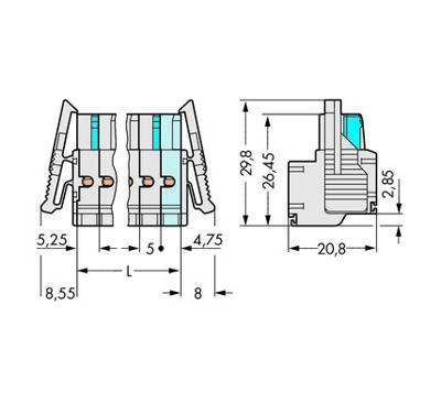 WAGO 721-2102/037-000 Female behuizing (kabel) 721 Totaal aantal polen: 2 Rastermaat: 5 mm Inhoud: 100 stuk(s)