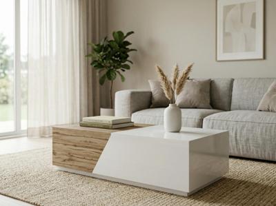 Verlengbare salontafel CESAR wit/wotan eik Verlengbare salontafel CESAR wit/wotan eik