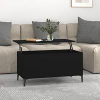 Salontafel 90x44,5x45 cm bewerkt hout zwart - thumbnail