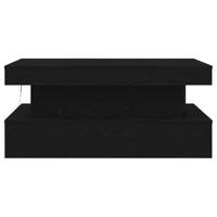 Salontafel met LED-verlichting 90x50x40 cm zwart eiken - thumbnail