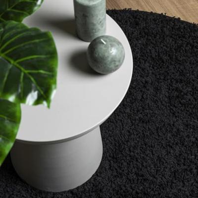VidaXL Vloerkleed pamplona shaggy hoogpolig modern ø 240 cm zwart