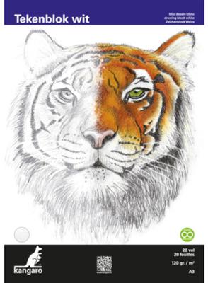 Kangaro K-5342 Tekenblok A3 120 Gr 20 Vel Wit Fijne Korrel Kopgelijmd Kangaro K-5342 Tekenblok A3 120 Gr 20 Vel Wit Fijne Korrel Kopgelijmd