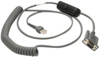 Seriële kabel - DB-9 (V) naar RJ-45 (M) - 2.74 m - opgerold - voor Symbol DS4308, LS1203, LS4278; Zebra DS4208, DS6878, LI2208, LI4278, MT2070, MT2090 - thumbnail