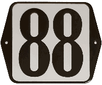 Huisnummer naambordje standaard 15x12 cm nummer 88 - Warentuin mix - thumbnail