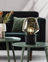 Tafellamp beton zwart &apos;Christina&apos; Nordlux E27 fitting glas 30 cm - thumbnail