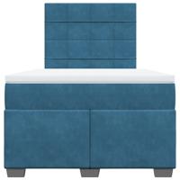 Boxspring met matras fluweel blauw 120x190 cm - thumbnail