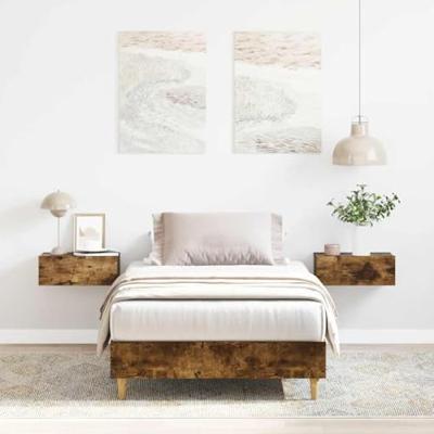 Bedframe zonder matras 90x190 cm spaanplaat gerookt eiken
