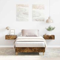 Bedframe zonder matras 90x190 cm spaanplaat gerookt eiken - thumbnail