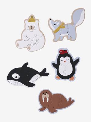 5 kartonnen puzzels 3 tot 6 stukjes Savannah wit