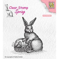 Nellie's Choice • spring clear stempels easter hare with basket - thumbnail