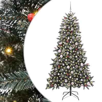 Kunstkerstboom met 300 LED Groen 180 cm PVC en Plastic en Staal