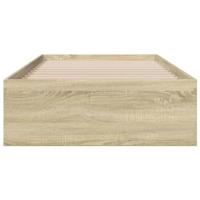 Bedframe met lades bewerkt hout sonoma eikenkleurig 90x200 cm - thumbnail