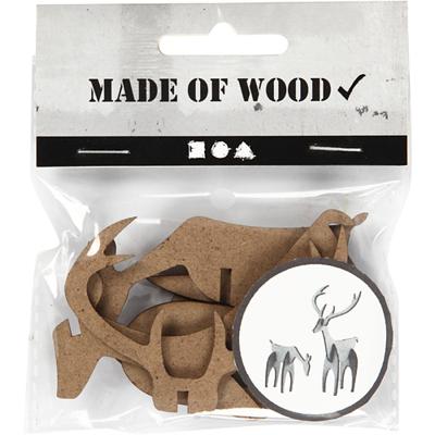 Creativ Company Edelhert en hinde, h: 5+12,5 cm, l: 6,5+8 cm, 1 set