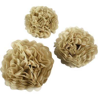 Creativ Company Pompon van papier, d 20+24+30 cm, 16 gr, goud, 3 stuk/ 1 doos