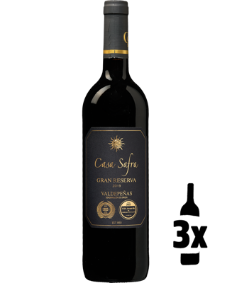 3 flessen Casa Safra Black Label Gran Reserva Probeerpakket