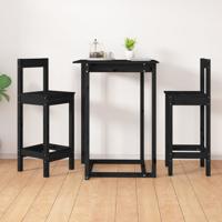 Barstoelen 2 st 40x41,5x112 cm massief grenenhout zwart - thumbnail