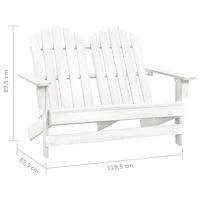 Tuinstoel 2-zits Adirondack massief vurenhout wit - thumbnail