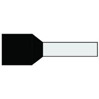 Geïsoleerde Adereindhuls 1,5qmm Zwart penlengte = 10mm - thumbnail