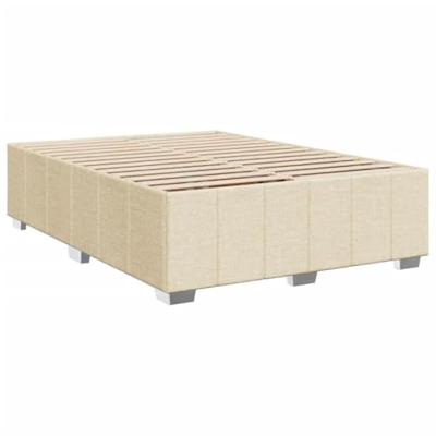 Boxspring met matras stof crèmekleurig 140x200 cm