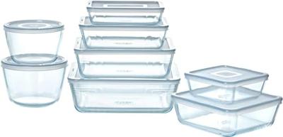 Set van 8 bewaarschalen - PYREX - Cook & Freeze - Glas - Rechthoekig - Speciaal vriesdeksel - thumbnail
