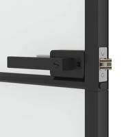 VidaXL Binnendeur smal 93x201,5 cm gehard glas en aluminium zwart - thumbnail