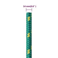 VidaXL Boottouw 14 mm 50 m polypropyleen groen - thumbnail